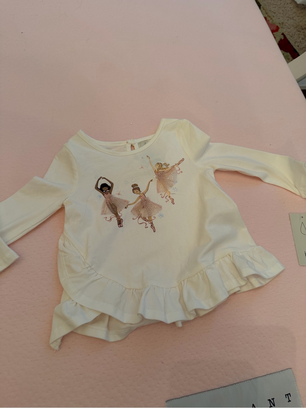 Joie Cream Long Sleeve Ballerina Ruffle Top